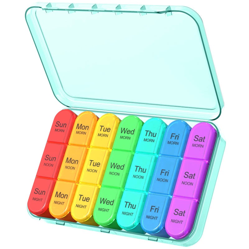 Pill Organizer 3 Times a Day Weekly Pill Organizer 3x a Day Pill Box 7 Day Daily Pill Box Organizer Travel Container Pill Cases Organizers 7 Day Medicine Organizer to Hold Vitamins and Medication
